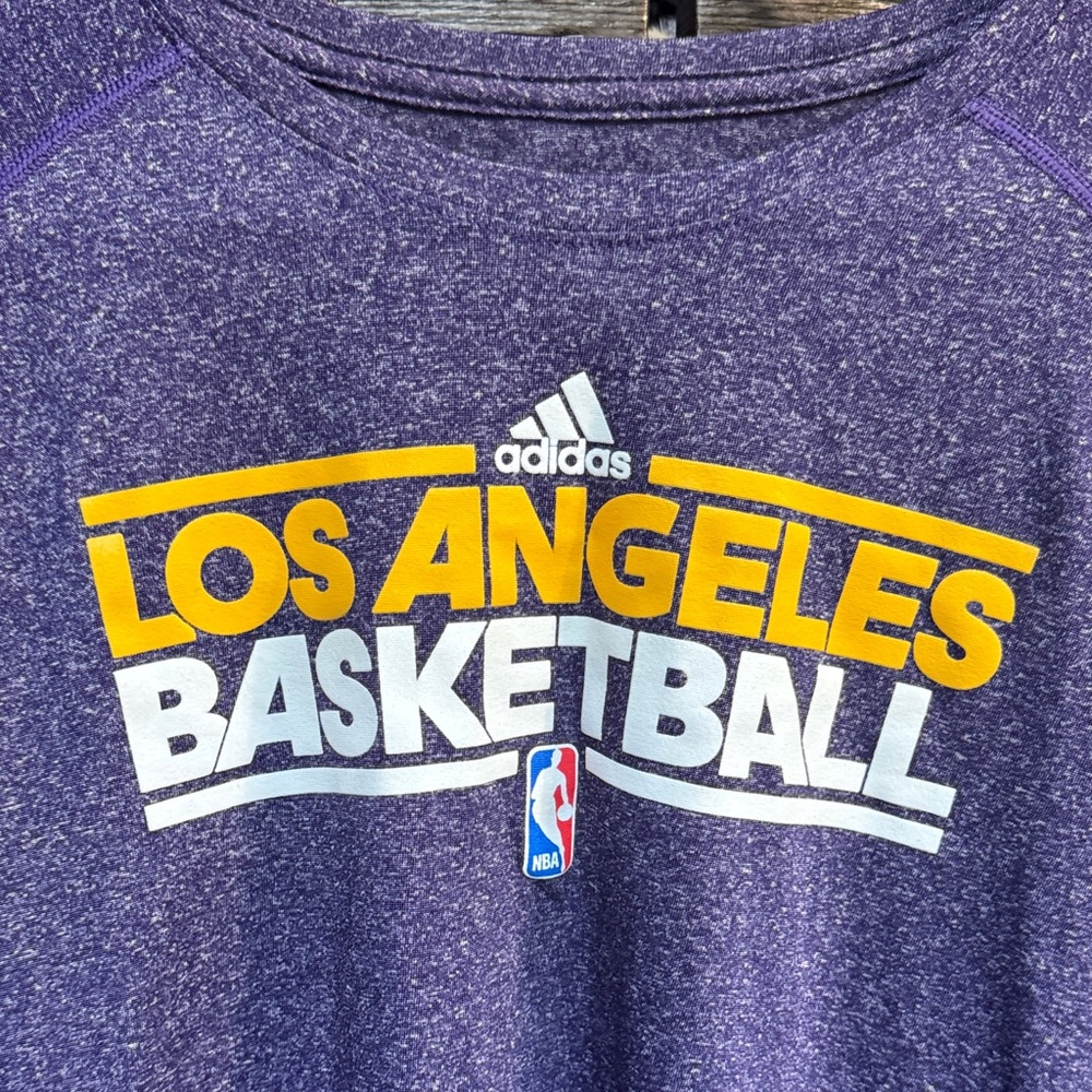 Adidas Purple Los Angeles Basketball Long Sleeve Shirt - Picture 2 of 4